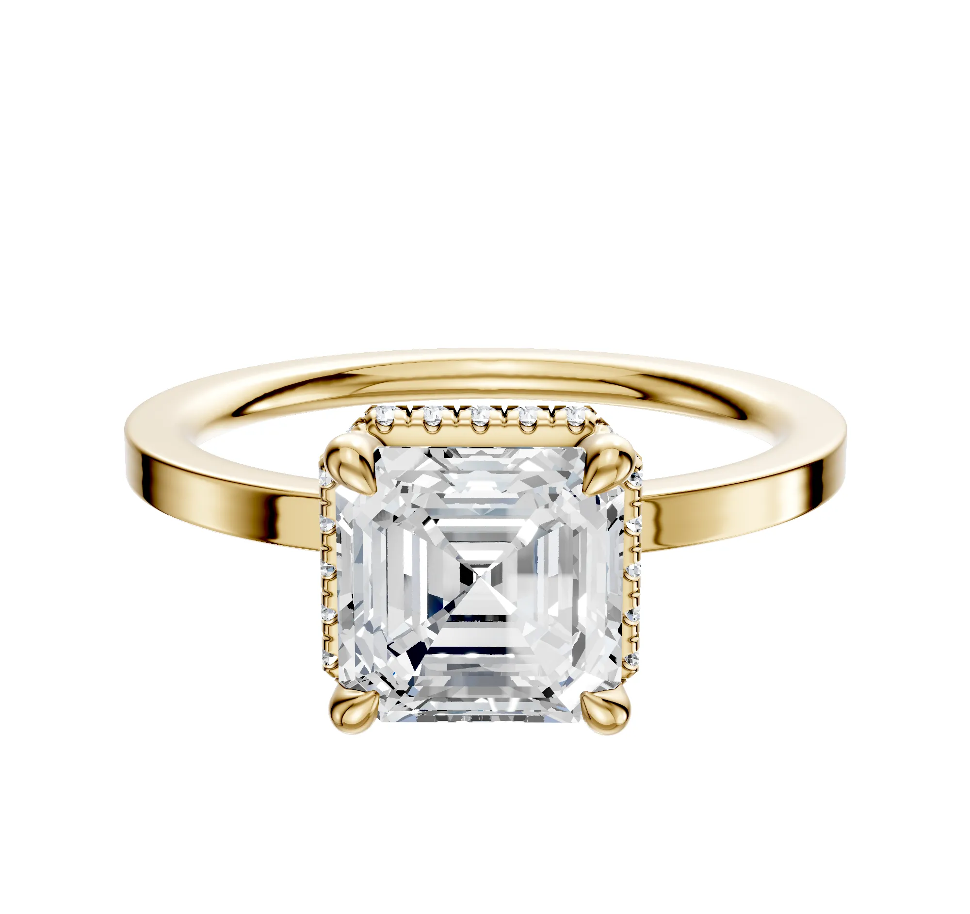 18K Yellow Gold 4 Prong Collar Classic Flat 1.5mm Engagement Ring sold by Promise By Effy