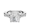 Platinum 4 Prong Collar Cathedral Flat 1-Row-Pave 2.5mm Engagement Ring sold by Promise By Effy