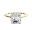 18K Two Tone 4 Prong Collar Cathedral Knife Edge 1.5mm Engagement Ring sold by Promise By Effy