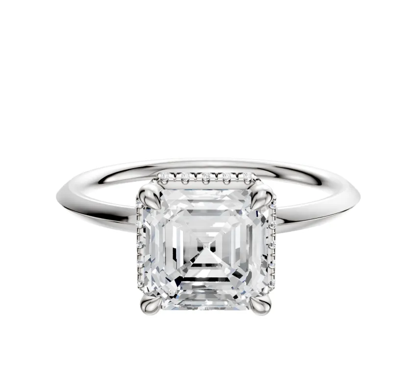 14K White Gold 4 Prong Collar Classic Knife Edge 1.5mm Engagement Ring sold by Promise By Effy