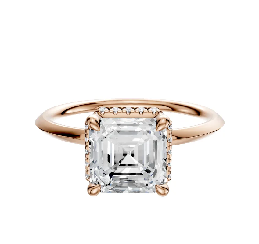 14K Rose Gold 4 Prong Collar Classic Knife Edge 1.5mm Engagement Ring sold by Promise By Effy