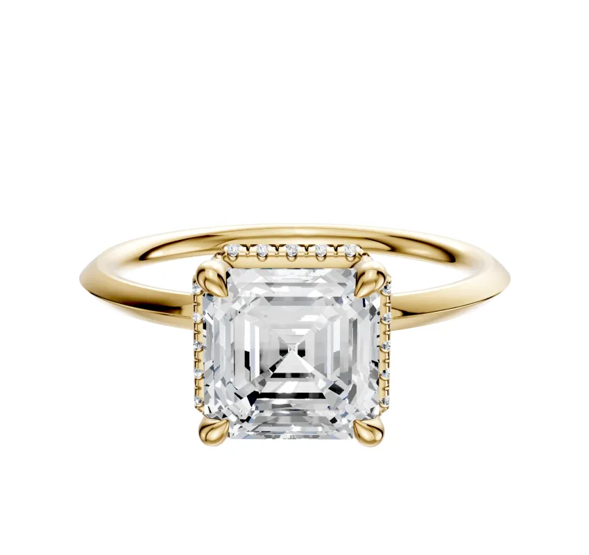 18K Yellow Gold 4 Prong Collar Classic Knife Edge 1.5mm Engagement Ring sold by Promise By Effy