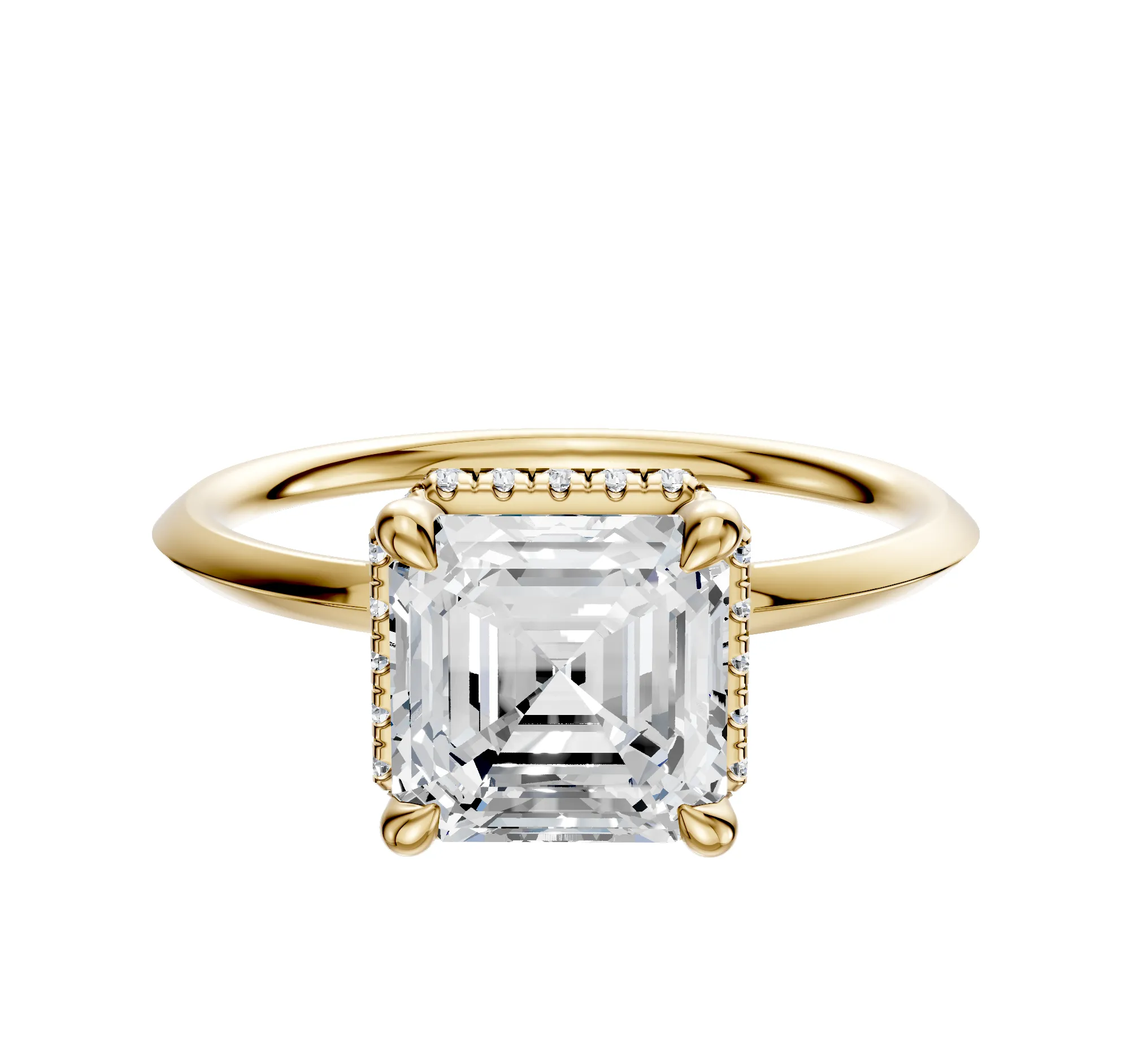 18K Yellow Gold 4 Prong Collar Classic Knife Edge 1.5mm Engagement Ring sold by Promise By Effy