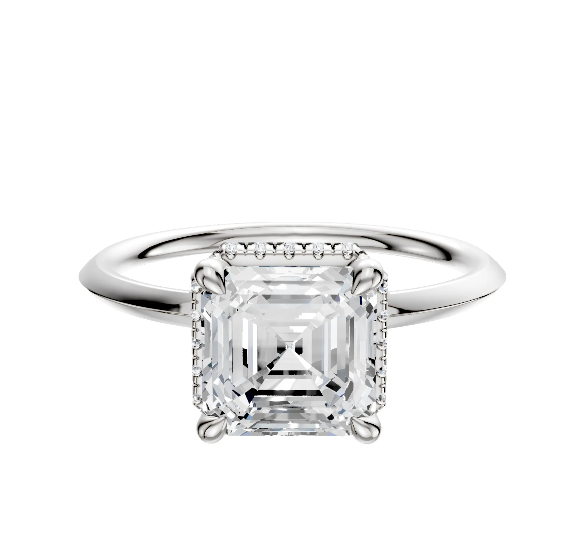 18K White Gold 4 Prong Collar Classic Knife Edge 1.5mm Engagement Ring sold by Promise By Effy