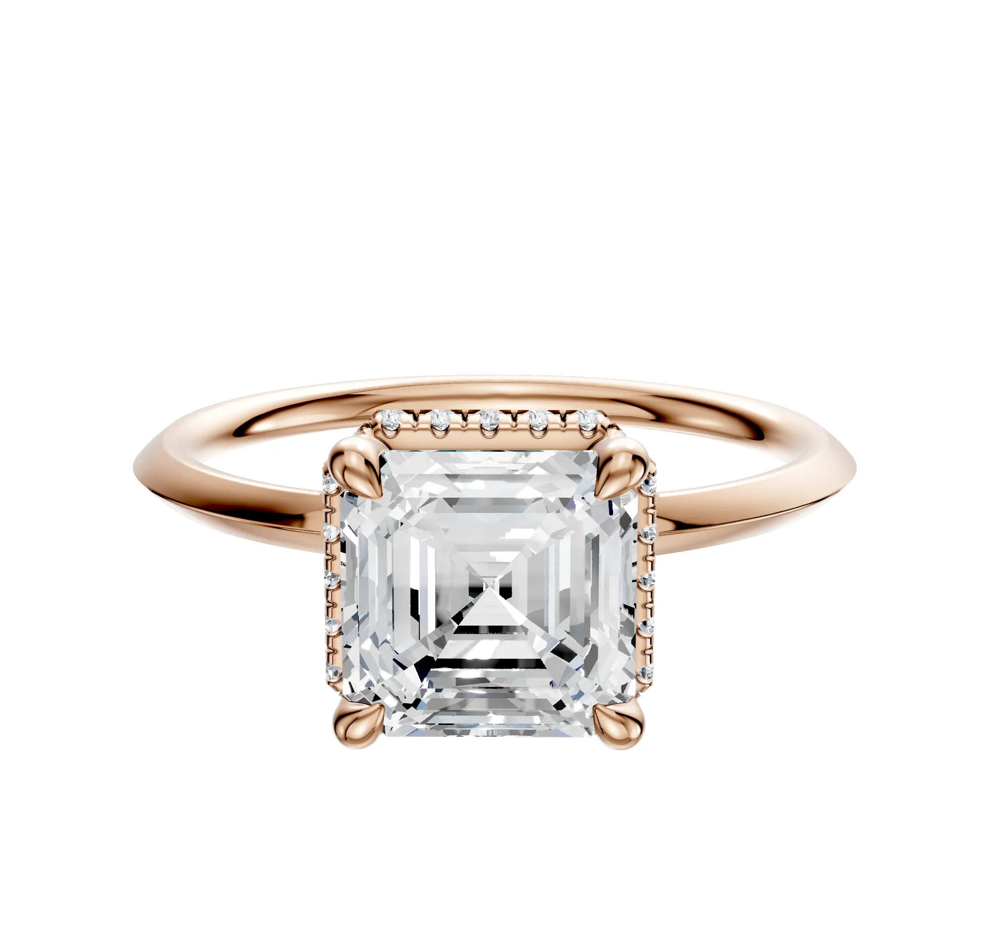 18K Rose Gold 4 Prong Collar Classic Knife Edge 1.5mm Engagement Ring sold by Promise By Effy