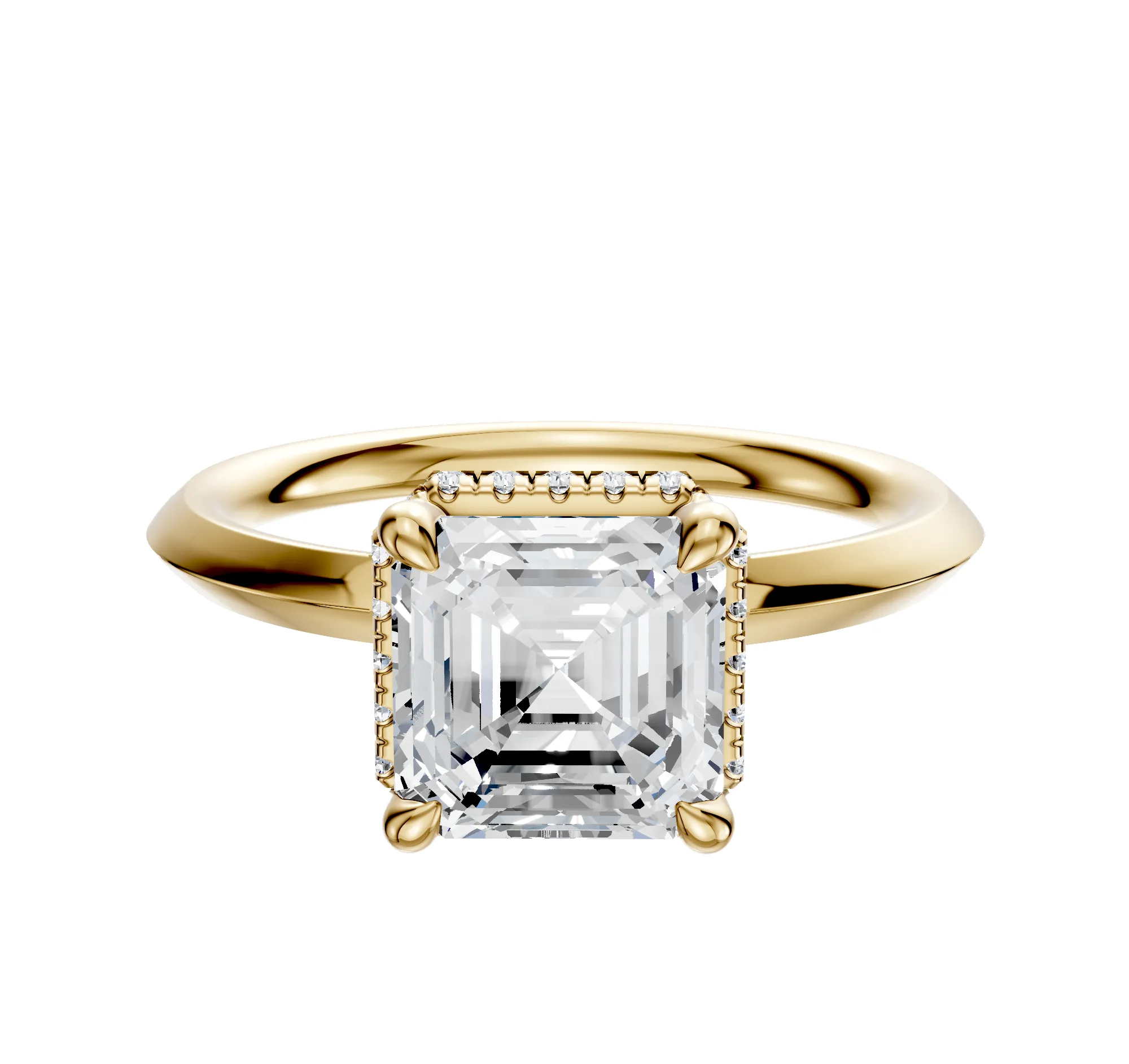 18K Yellow Gold 4 Prong Collar Classic Knife Edge 2.0mm Engagement Ring sold by Promise By Effy