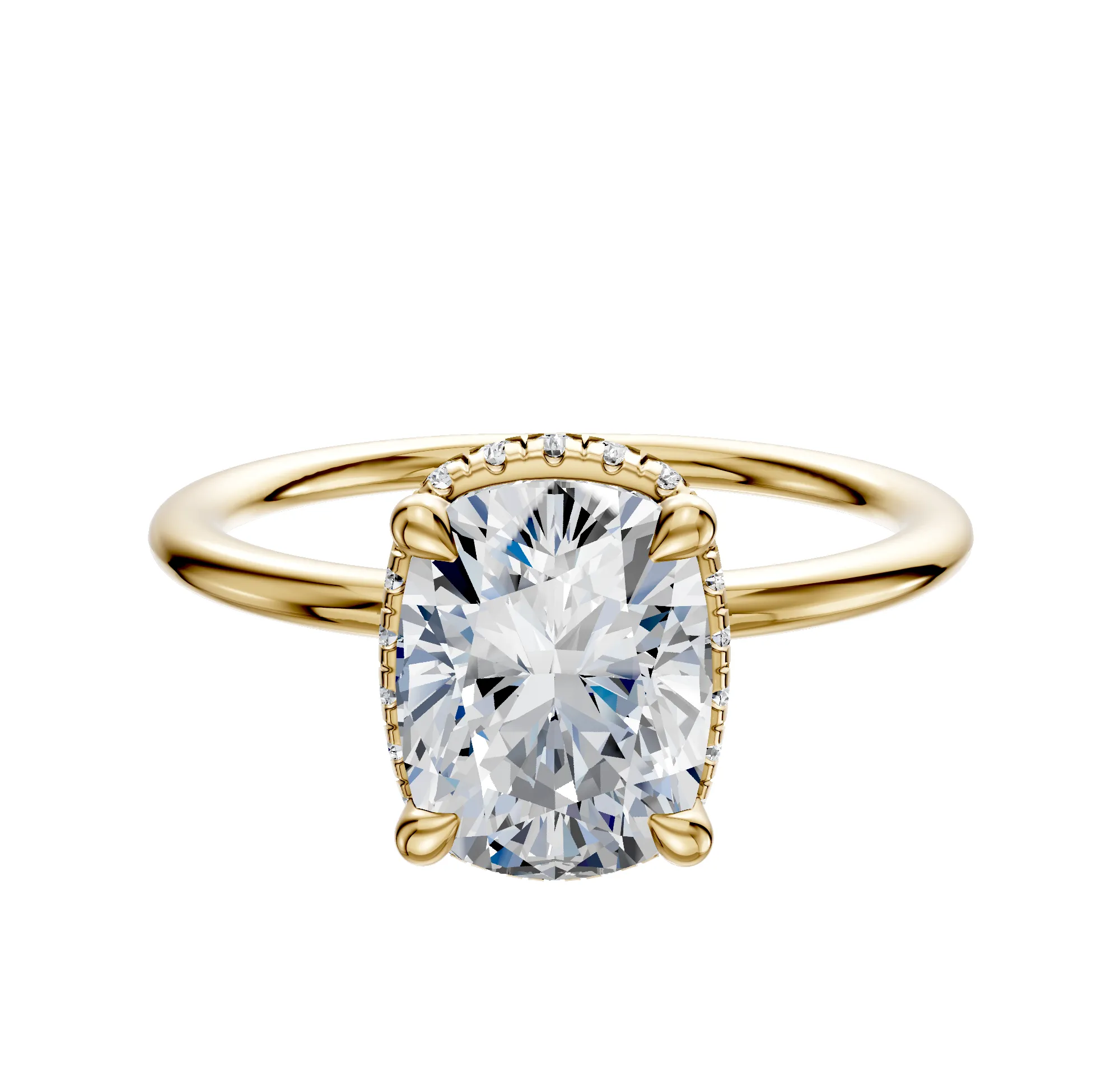 14K Yellow Gold 4 Prong Collar Classic Dome 1.5mm Engagement Ring sold by Promise By Effy