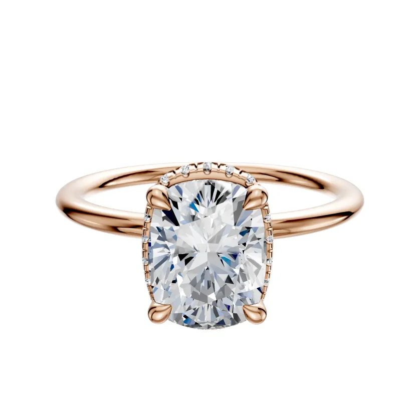 18K Rose Gold 4 Prong Collar Classic Dome 1.5mm Engagement Ring sold by Promise By Effy