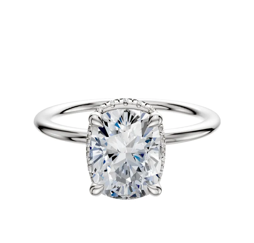 Platinum 4 Prong Collar Classic Dome 1.5mm Engagement Ring sold by Promise By Effy