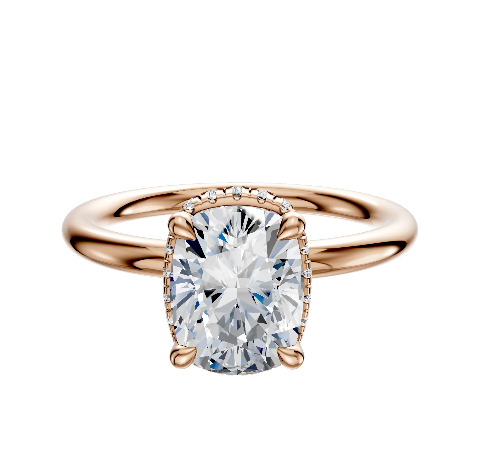 14K Rose Gold 4 Prong Collar Classic Dome 2.0mm Engagement Ring sold by Promise By Effy