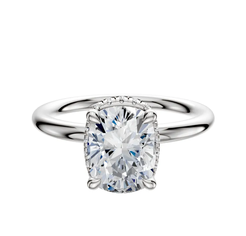 18K White Gold 4 Prong Collar Classic Dome 2.0mm Engagement Ring sold by Promise By Effy