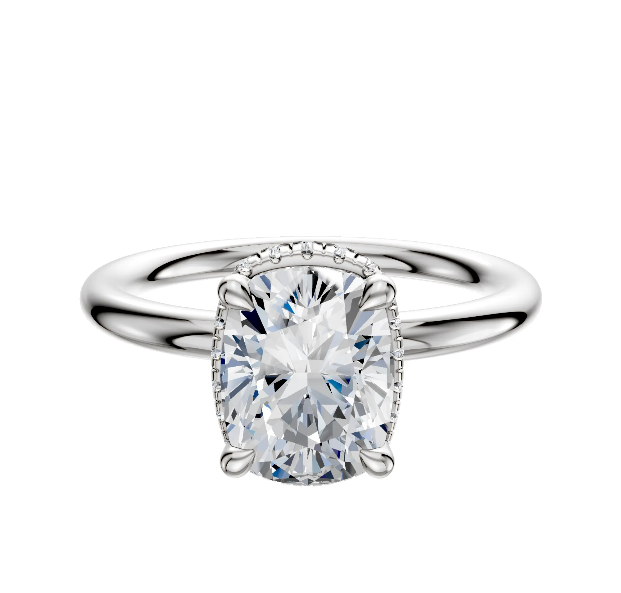 18K White Gold 4 Prong Collar Classic Dome 2.0mm Engagement Ring sold by Promise By Effy