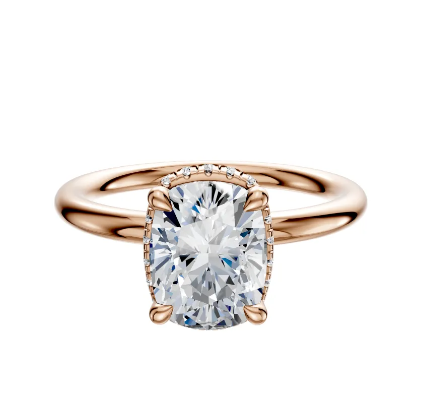 18K Rose Gold 4 Prong Collar Classic Dome 2.0mm Engagement Ring sold by Promise By Effy