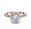 14K Rose Gold 4 Prong Collar Cathedral Dome 3-Row-Pave 2.0mm Engagement Ring sold by Promise By Effy