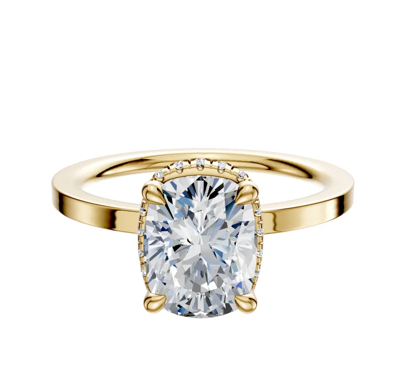 14K Yellow Gold 4 Prong Collar Classic Flat 1.5mm Engagement Ring sold by Promise By Effy