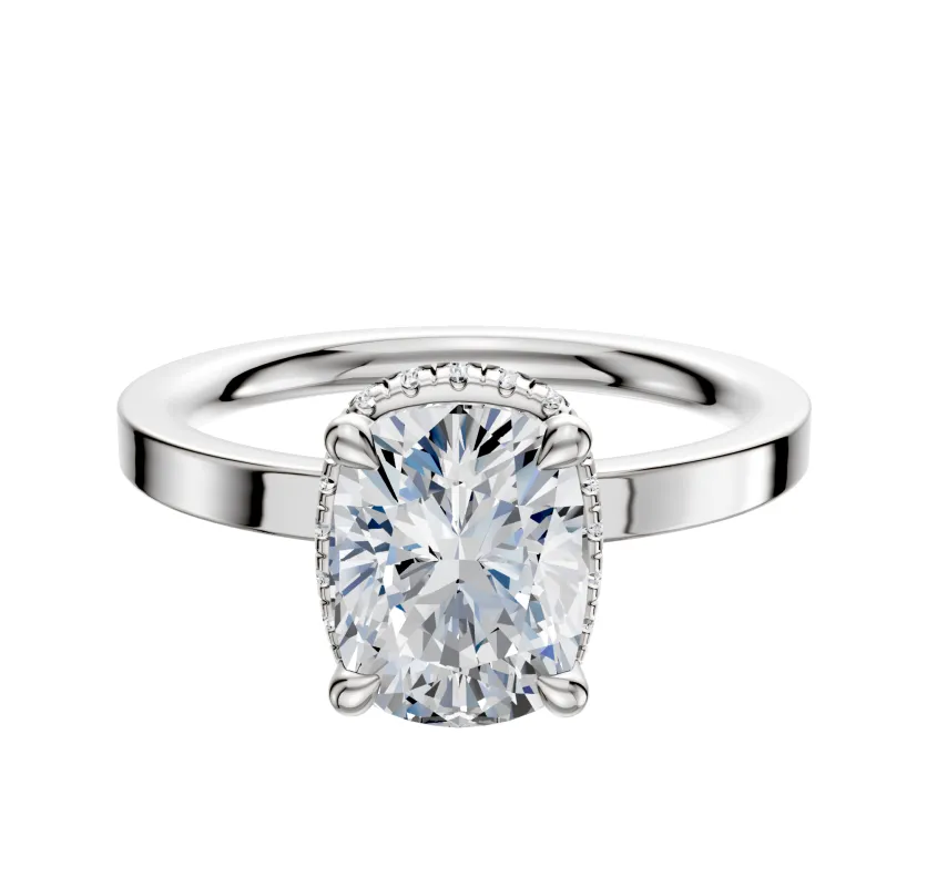 Platinum 4 Prong Collar Classic Flat 2.0mm Engagement Ring sold by Promise By Effy