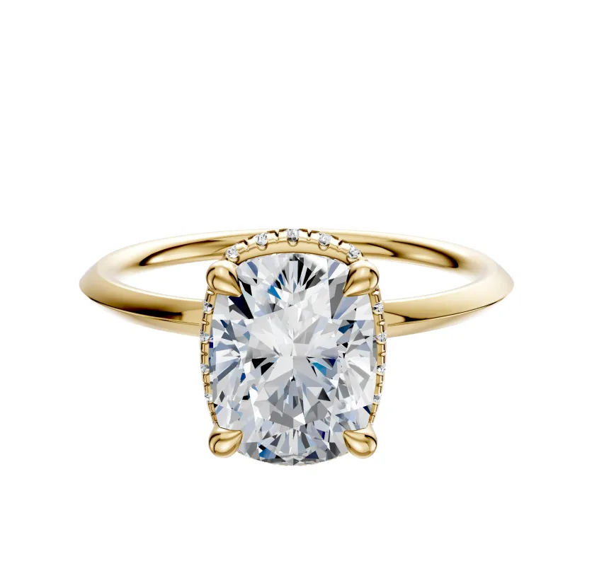 14K Yellow Gold 4 Prong Collar Classic Knife Edge 1.5mm Engagement Ring sold by Promise By Effy