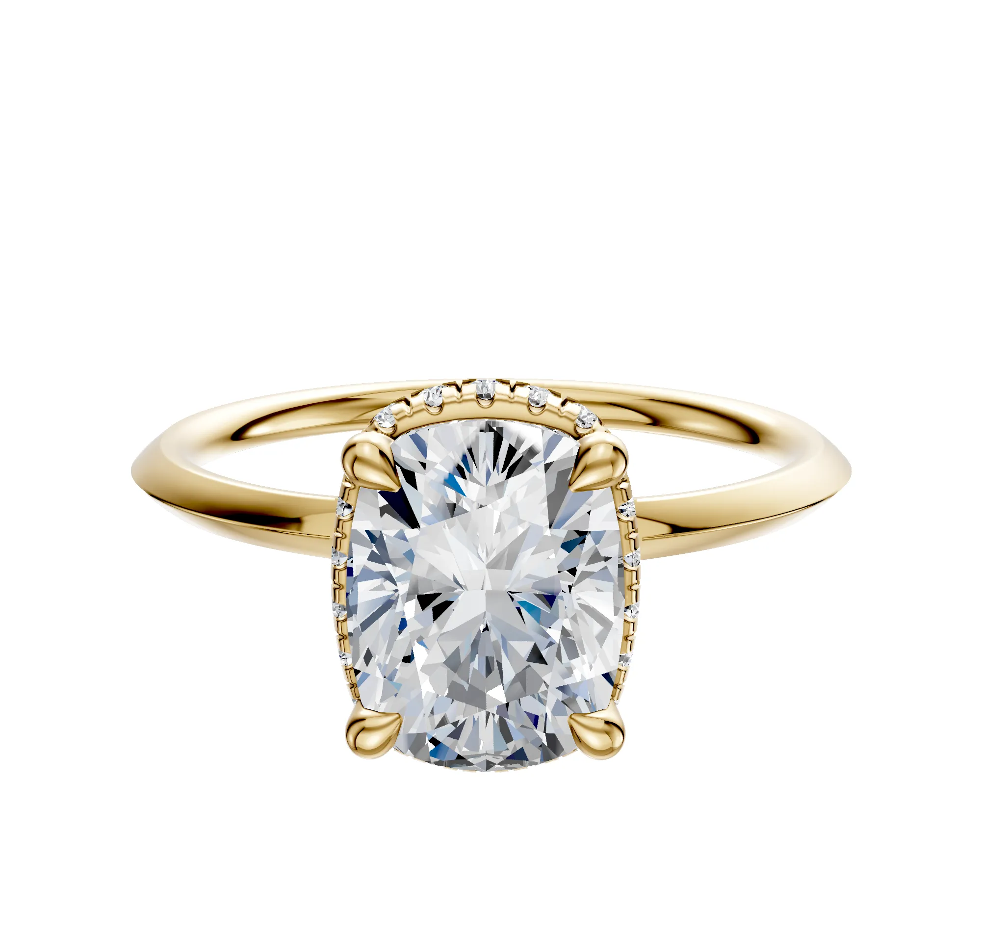 14K Yellow Gold 4 Prong Collar Classic Knife Edge 1.5mm Engagement Ring sold by Promise By Effy