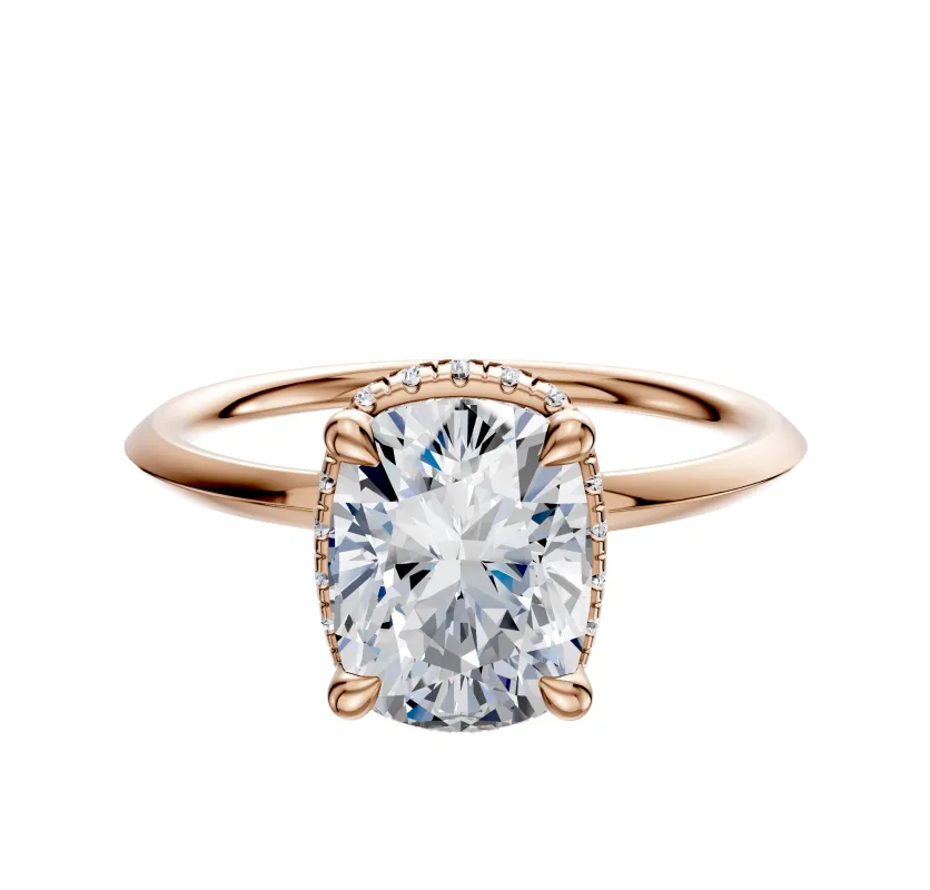 18K Rose Gold 4 Prong Collar Classic Knife Edge 1.5mm Engagement Ring sold by Promise By Effy