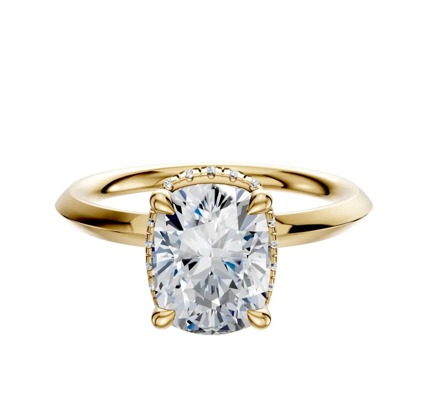 18K Yellow Gold 4 Prong Collar Classic Knife Edge 2.0mm Engagement Ring sold by Promise By Effy