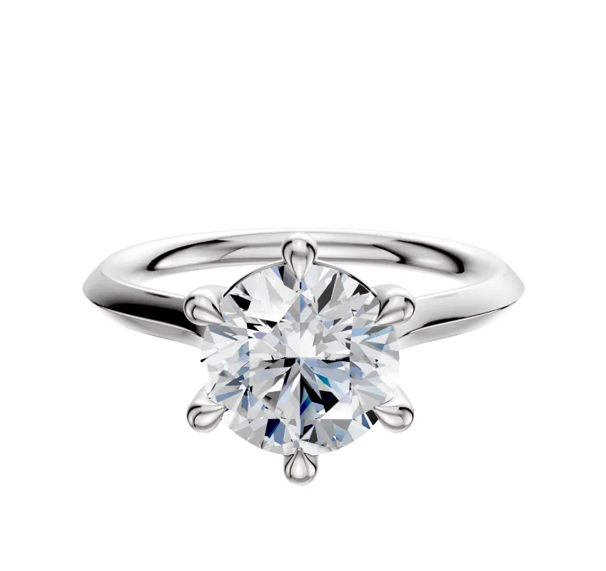 14K White Gold 6 Prong Basket Cathedral Knife Edge 2.0mm Engagement Ring sold by Promise By Effy