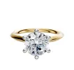 14K Two Tone 6 Prong Basket Cathedral Knife Edge 2.0mm Engagement Ring sold by Promise By Effy