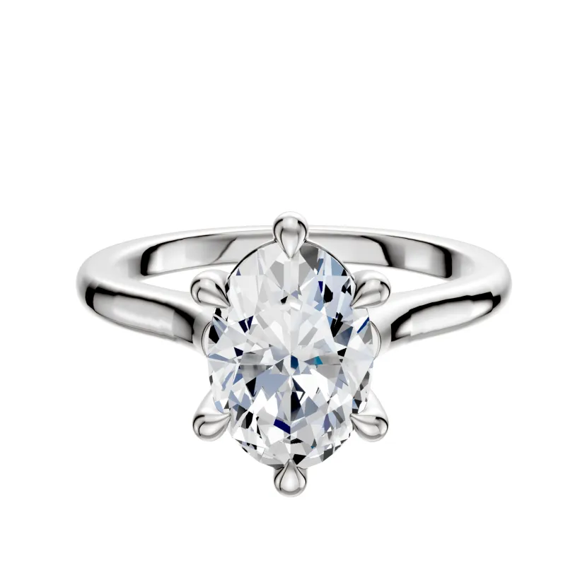 18K White Gold 6 Prong Basket Cathedral Dome 2.0mm Engagement Ring sold by Promise By Effy
