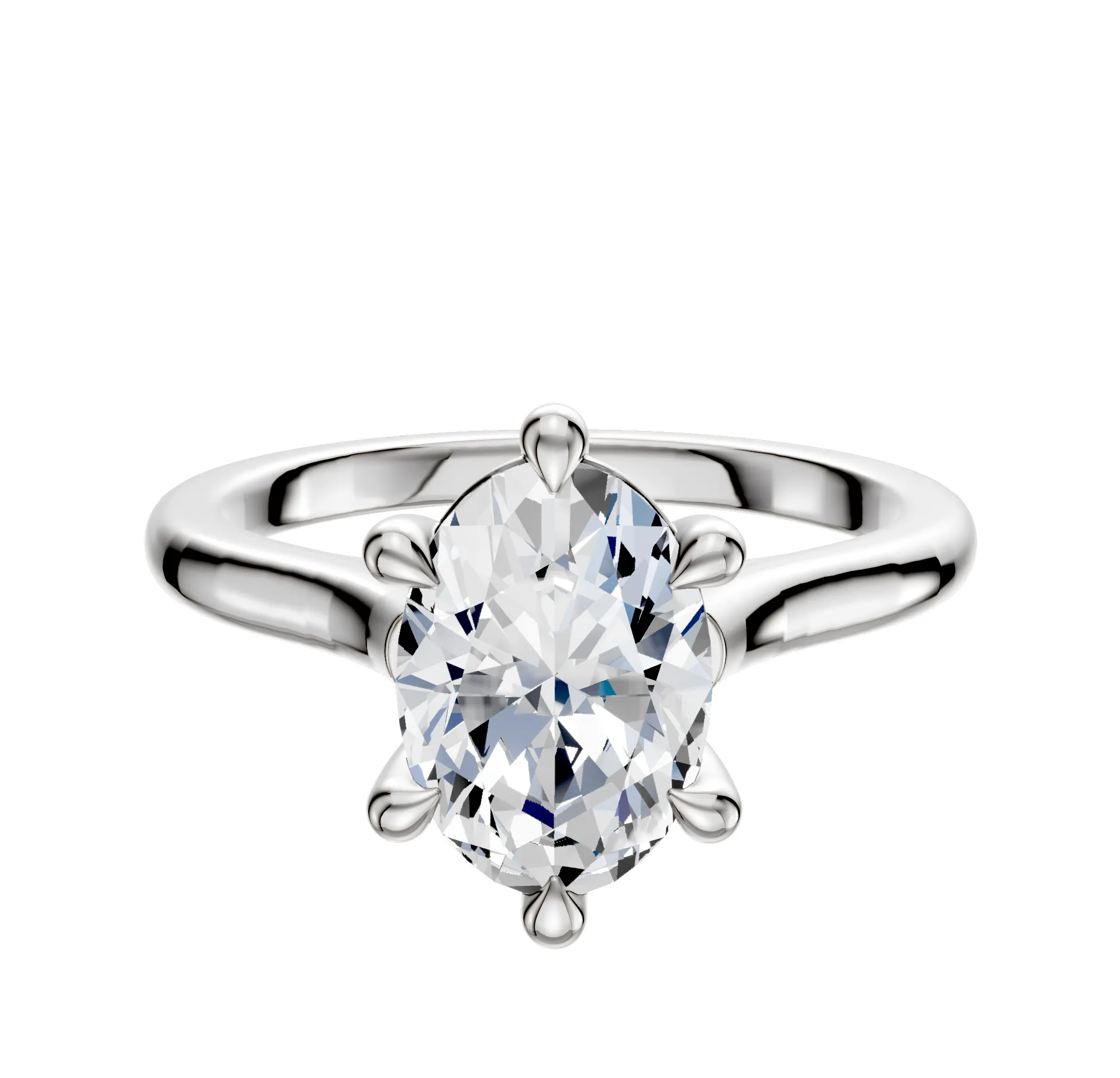 18K White Gold 6 Prong Basket Cathedral Dome 2.0mm Engagement Ring sold by Promise By Effy