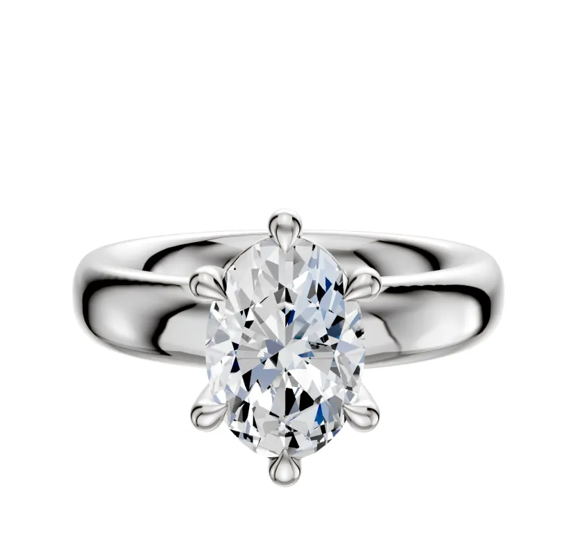 Platinum 6 Prong Basket Classic Dome 4.0mm Engagement Ring sold by Promise By Effy