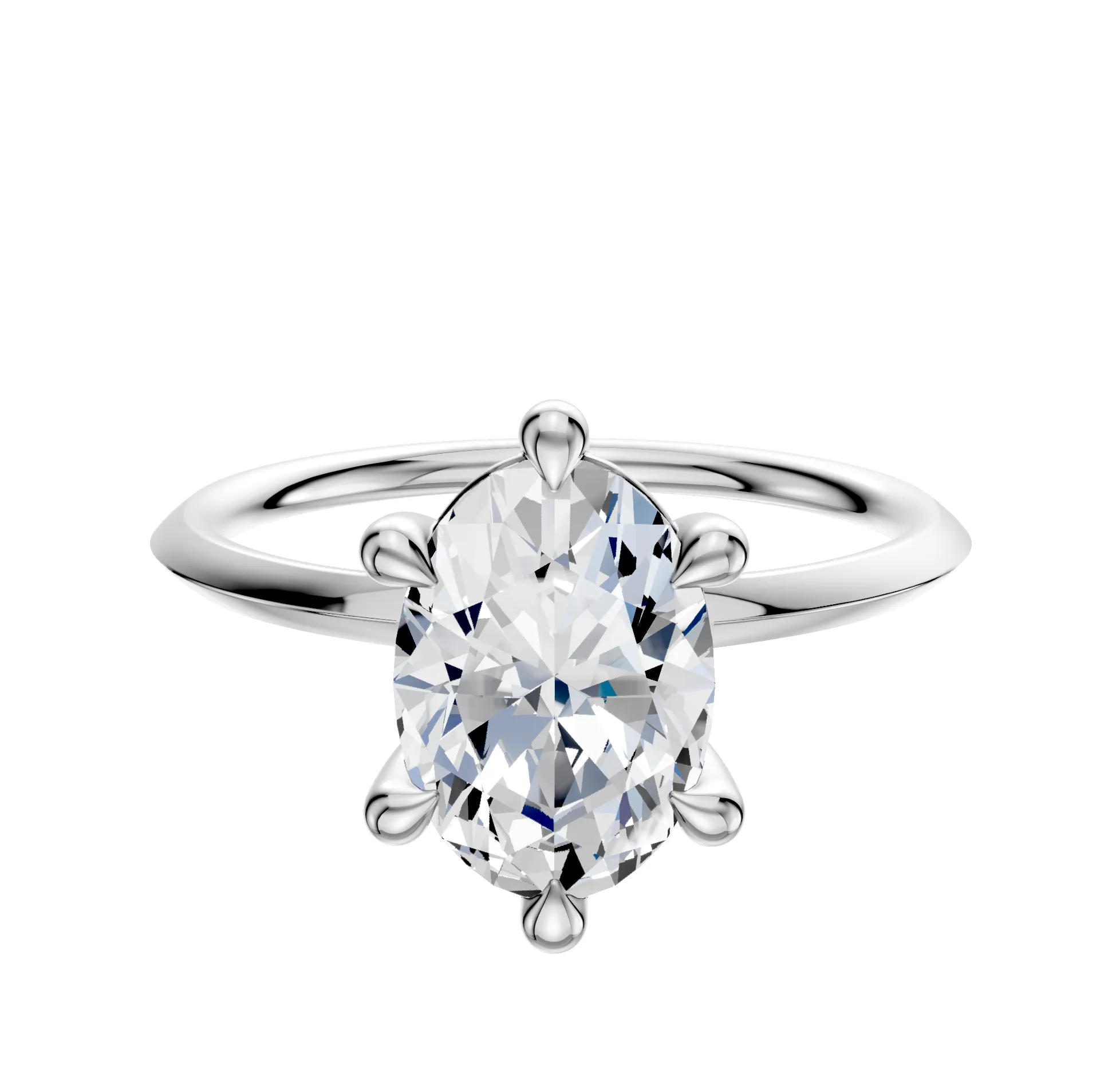 18K White Gold 6 Prong Basket Classic Knife Edge 1.5mm Engagement Ring sold by Promise By Effy