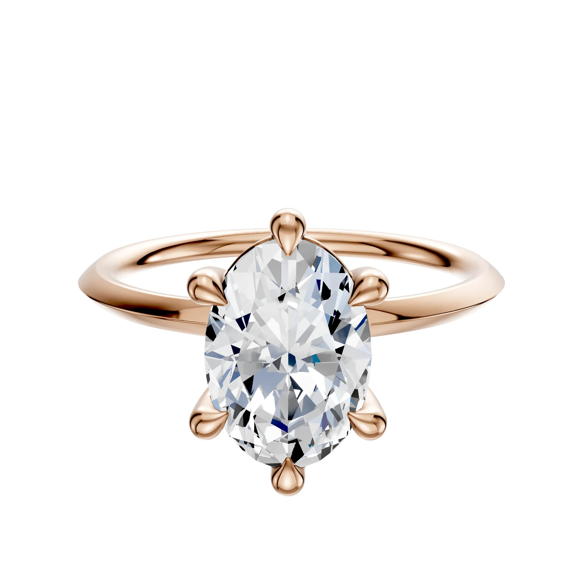 18K Rose Gold 6 Prong Basket Classic Knife Edge 1.5mm Engagement Ring sold by Promise By Effy