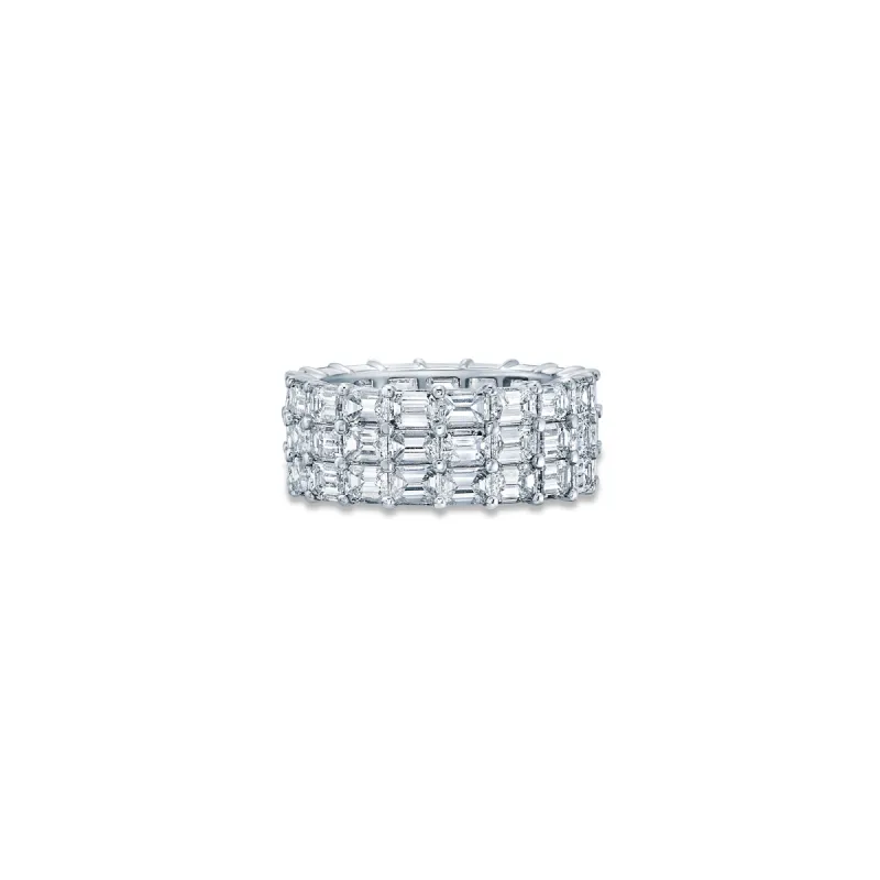 Three Row Eternity Band with Emerald Cut Lab Diamonds sold by Promise By Effy
