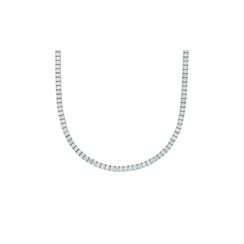 Classic Emerald Cut Full Tennis Necklace with Lab Diamonds sold by Promise By Effy