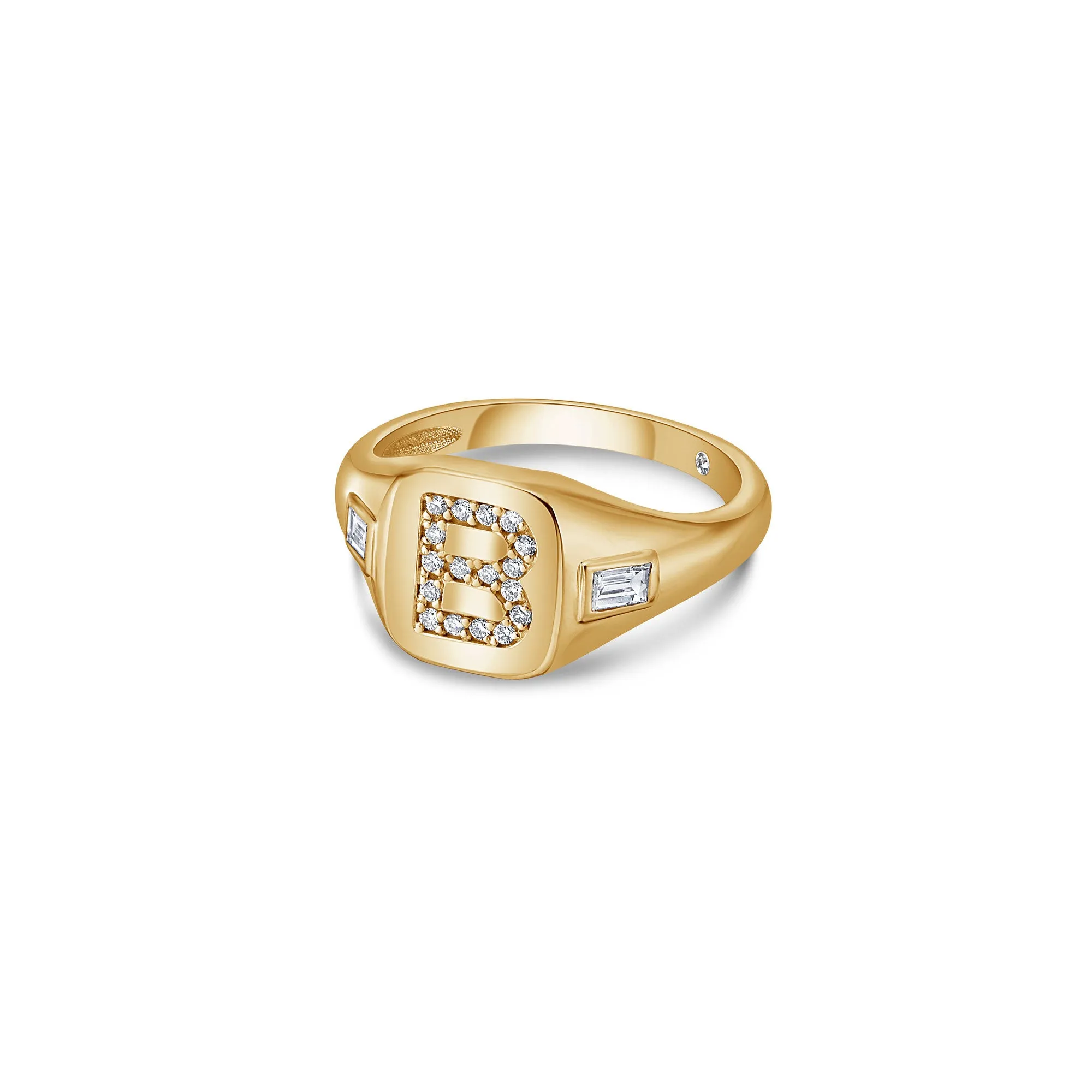 Cube Signet Ring with Round and Baguette Lab Diamonds sold by Promise By Effy product image thumbnail 2