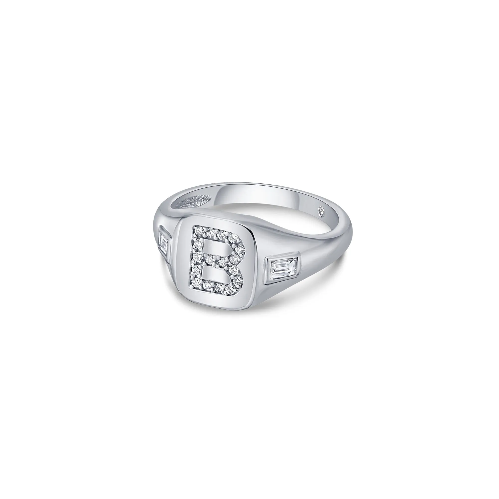 Cube Signet Ring with Round and Baguette Lab Diamonds sold by Promise By Effy product image thumbnail 5