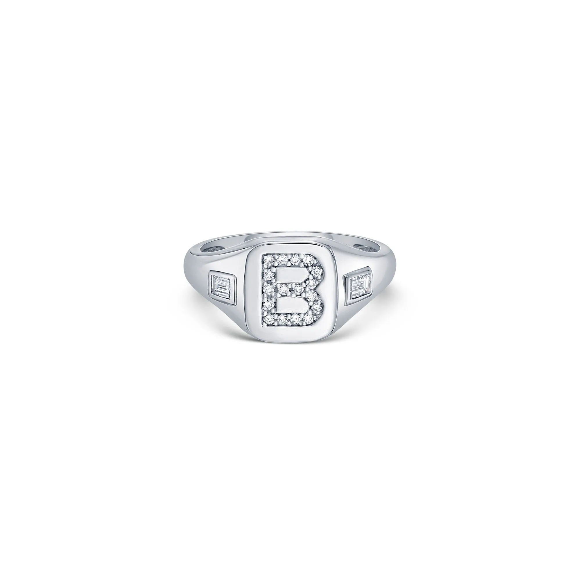 Cube Signet Ring with Round and Baguette Lab Diamonds sold by Promise By Effy product image thumbnail 4