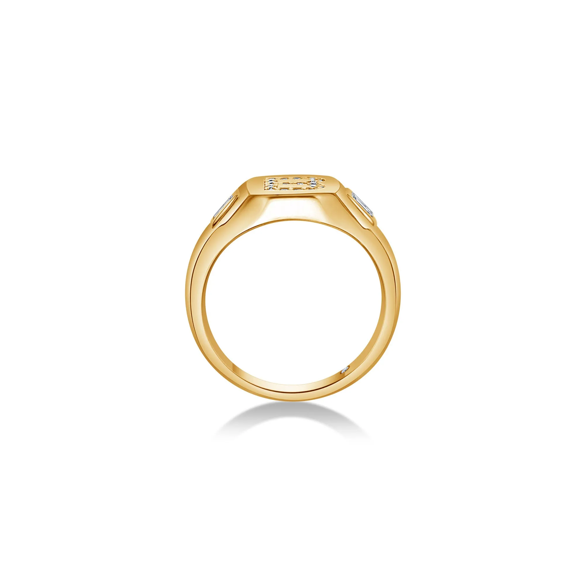 Cube Signet Ring with Round and Baguette Lab Diamonds sold by Promise By Effy product image thumbnail 3