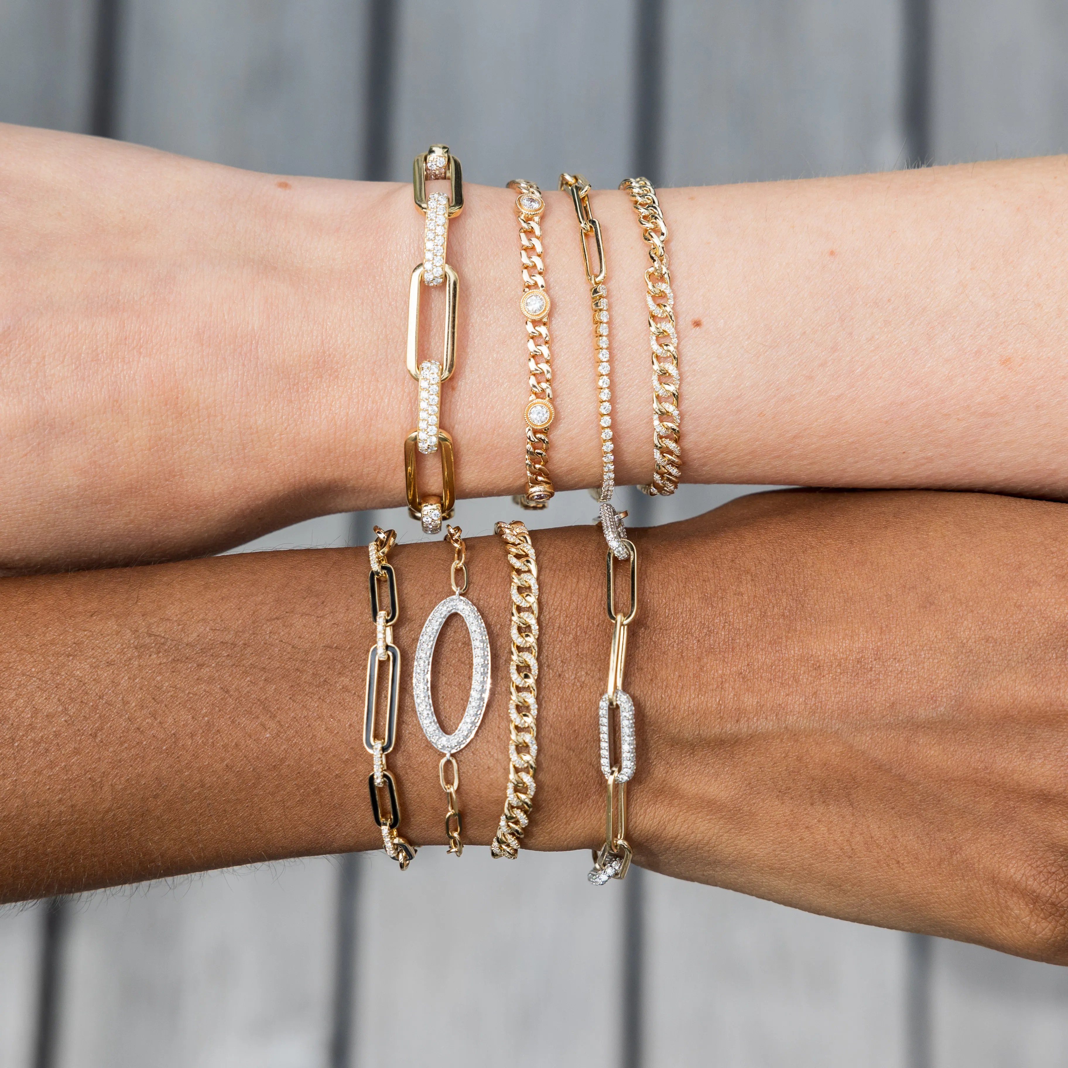 Paperclip Bracelet in Yellow Gold with Diamonds and Enamel sold by Promise By Effy product image thumbnail 2