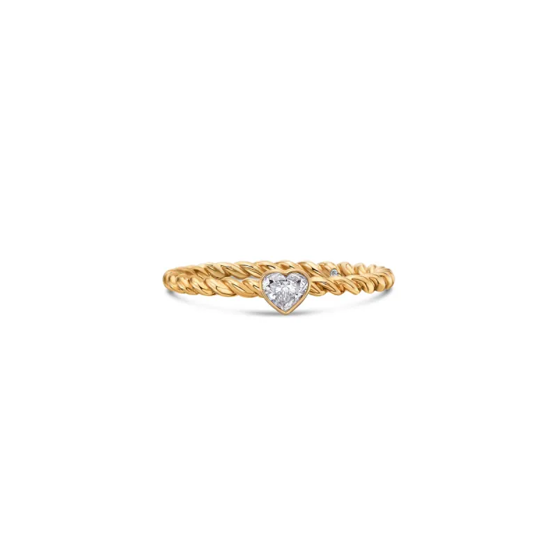 Twist Stacking Ring with Heart Lab Diamond sold by Promise By Effy