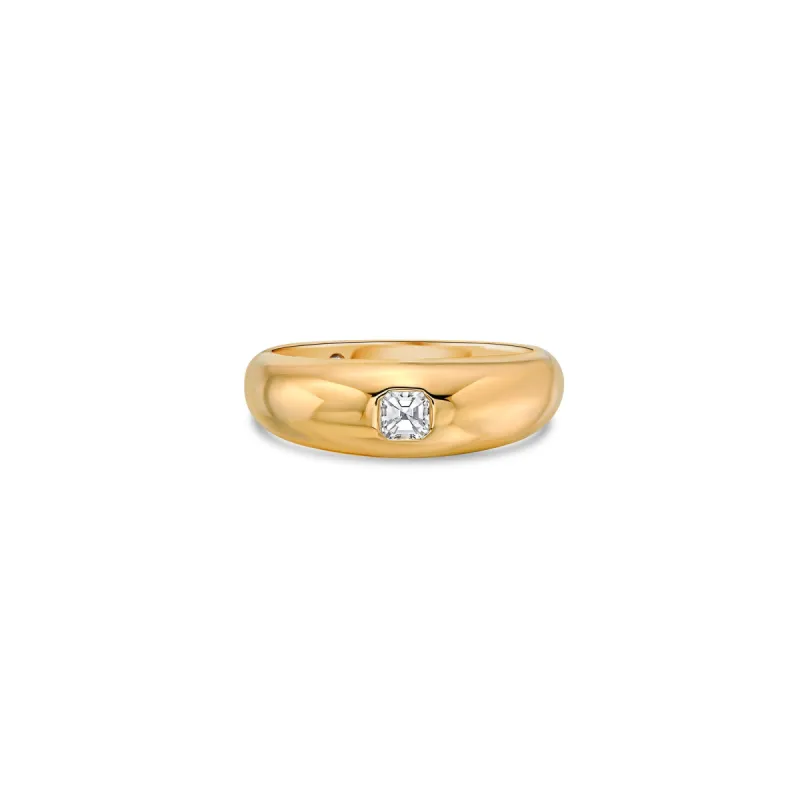 Dome Band Ring with Asscher Lab Diamond sold by Promise By Effy