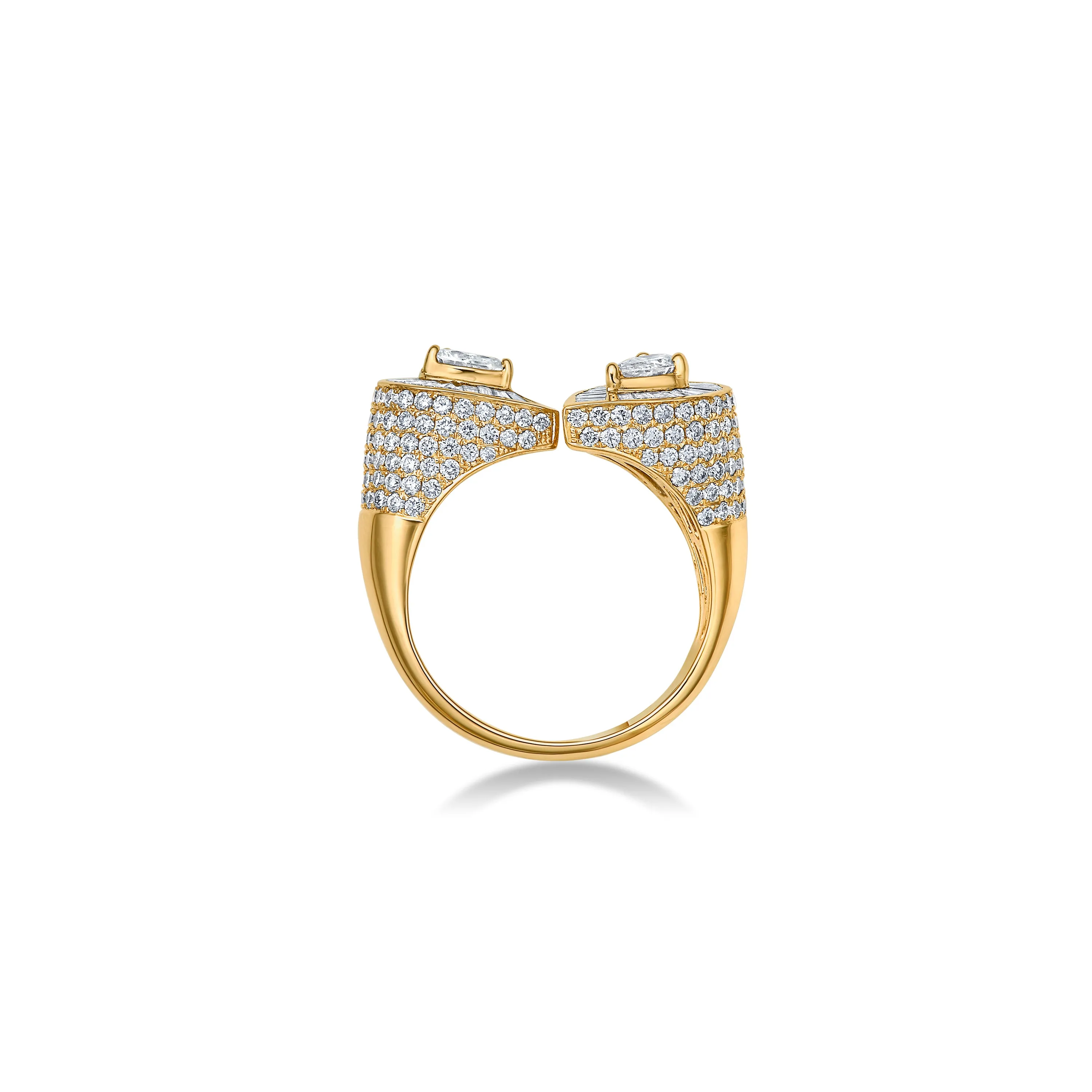 Teardrop Open Ring in Yellow Gold with Diamonds sold by Promise By Effy product image thumbnail 5