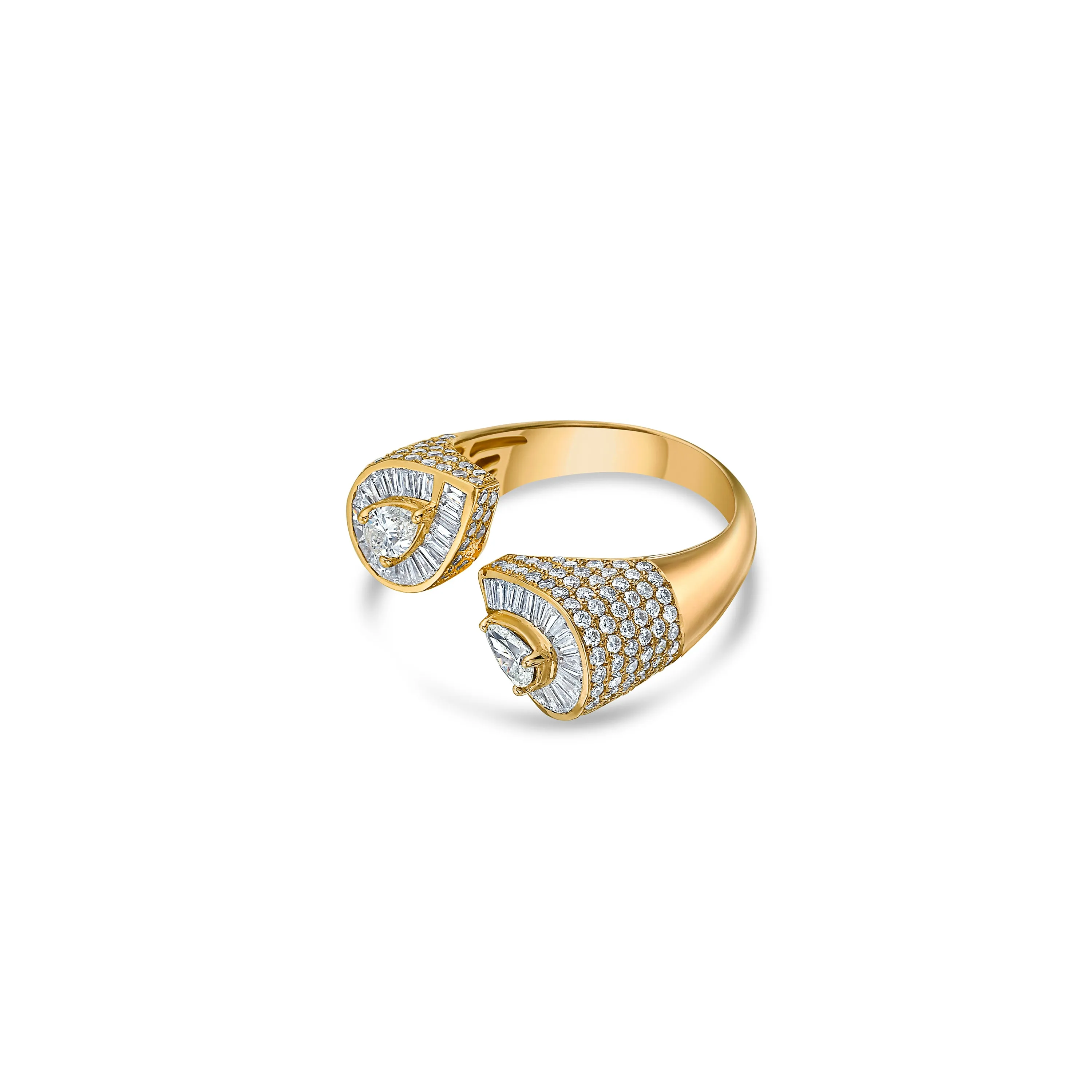 Teardrop Open Ring in Yellow Gold with Diamonds sold by Promise By Effy product image thumbnail 4