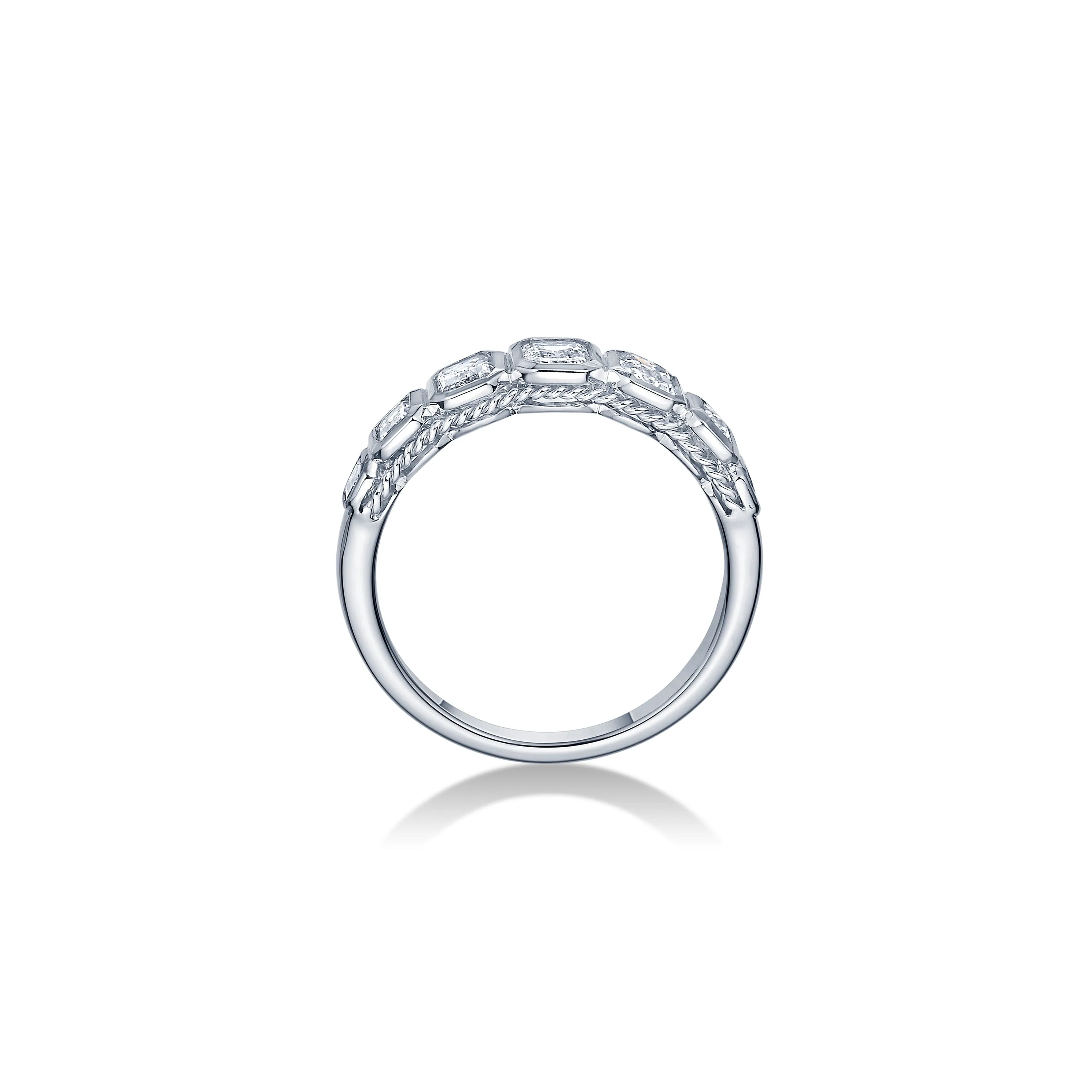 Square Bezel Ring in White Gold with Diamonds sold by Promise By Effy product image thumbnail 4
