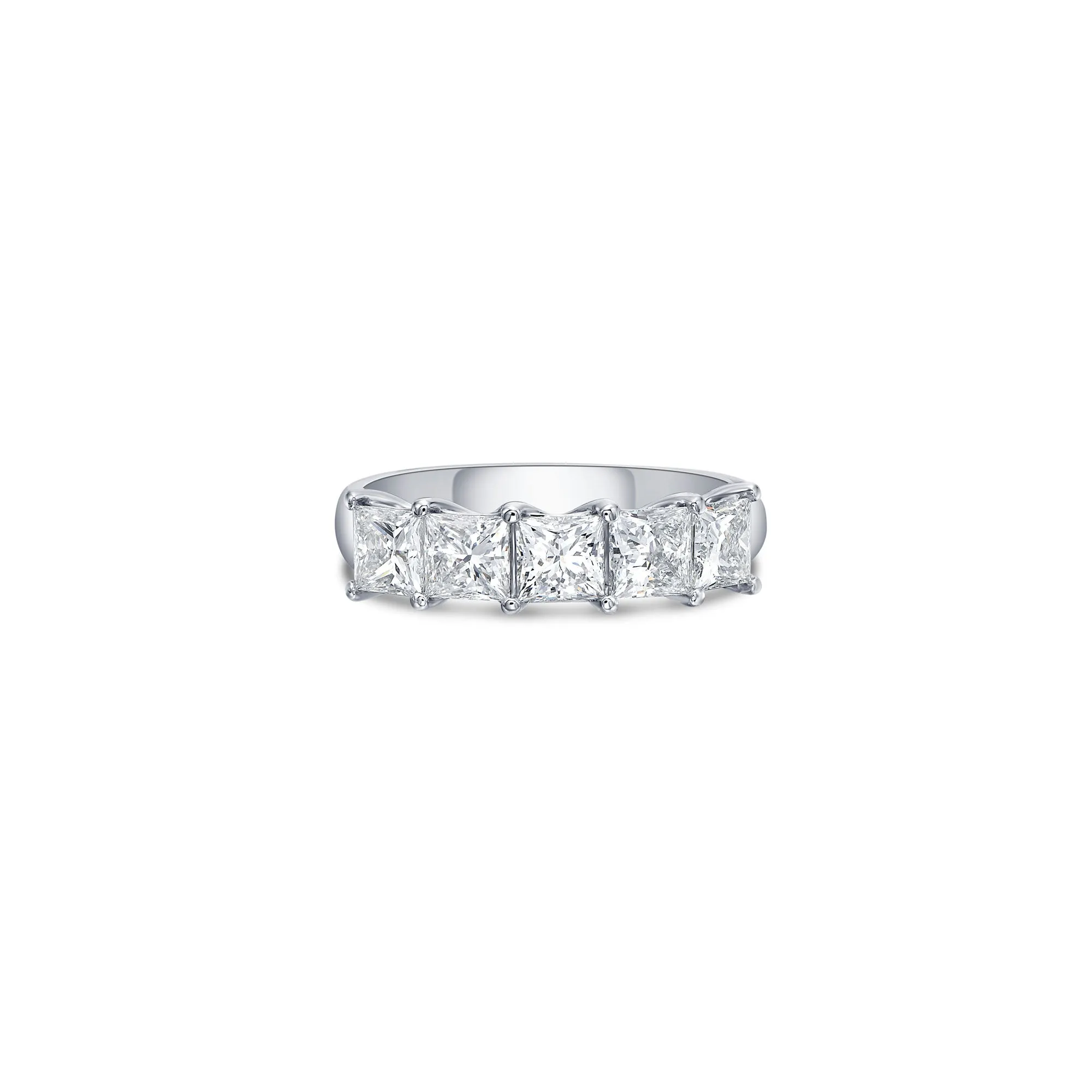Five Stone Wide Band with Princess Cut Lab Diamonds sold by Promise By Effy