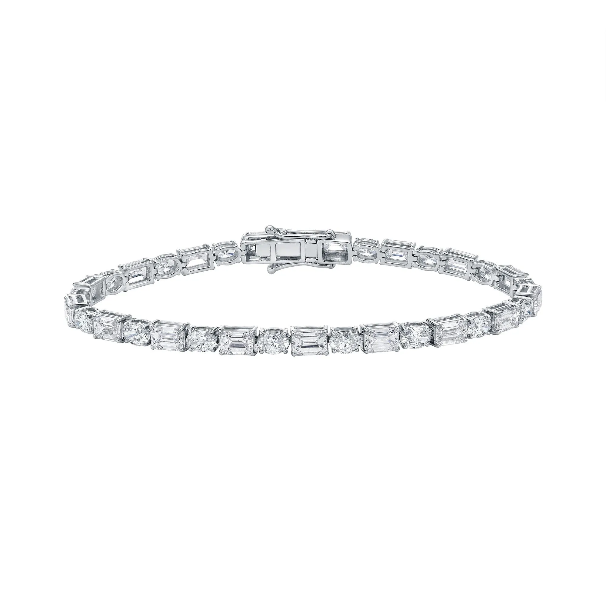 Classic Tennis Bracelet with Oval and Emerald Cut Diamonds sold by Promise By Effy