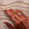 Chain Link Ring in Yellow Gold with Diamonds sold by Promise By Effy