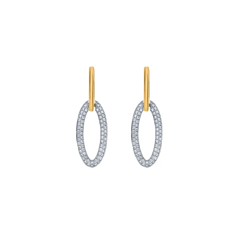 Loop Earring in Yellow and White Gold with Diamonds sold by Promise By Effy