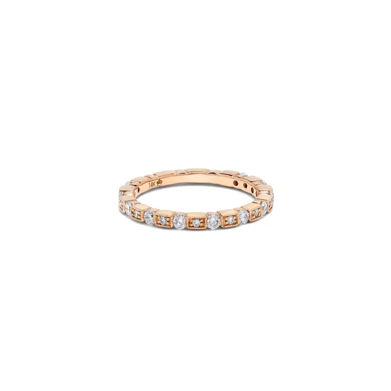 Pixel Ring in Rose Gold with Diamonds sold by Promise By Effy