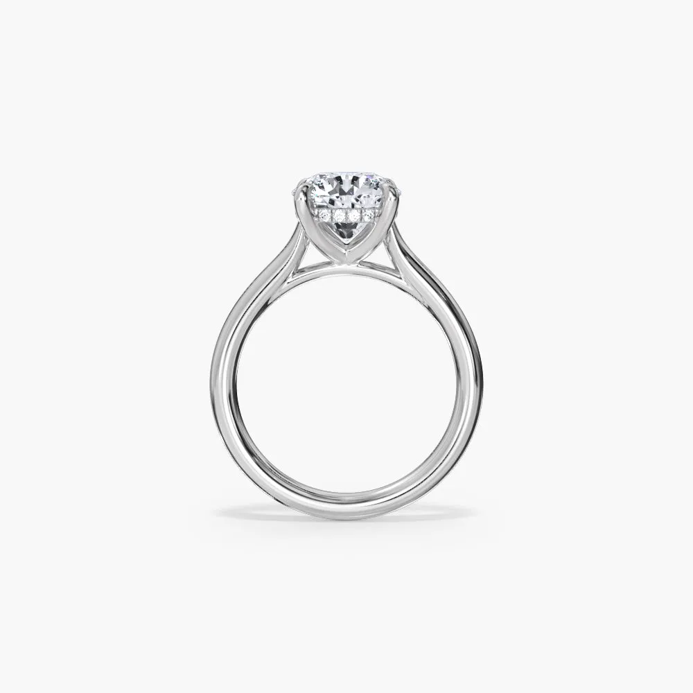 The Hidden Halo Plain Band Cathedral Lab Diamond Engagement Ring sold by Promise By Effy product image thumbnail 3