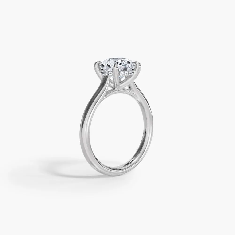The Hidden Halo Plain Band Cathedral Lab Diamond Engagement Ring sold by Promise By Effy product image thumbnail 2